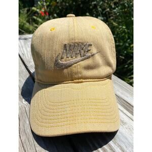 Vintage 90s Nike Sportswear Hat Cap Adjustable Light Brown Made In USA Sports